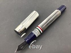 (JLC) GIOIA Italy Flag Partenope Fountain Pen Madreperla Medium Chrome New $240