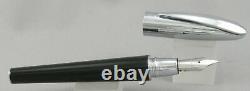 Jaguar Concept Black Lacquer & Silver Fountain Pen Medium Nib New In Box