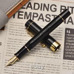 Jinhao 100 14K Gold Fountain Pen Resin Black with Logo Fine Nib 0.5mm Gift Pen