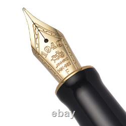Jinhao 100 14K Gold Fountain Pen Resin Black with Logo Fine Nib 0.5mm Gift Pen
