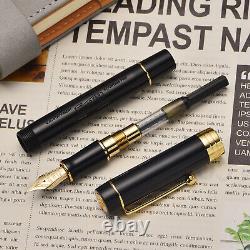 Jinhao 100 14K Gold Fountain Pen Resin Black with Logo Fine Nib 0.5mm Gift Pen