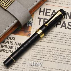 Jinhao 100 14K Gold Fountain Pen Resin Black with Logo Fine Nib 0.5mm Gift Pen