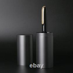 KACO MASTER Black 14K Fountain Pen with Pen Holder, Fine Nib 0.5mm