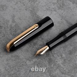 KACO MASTER Black 14K Fountain Pen with Pen Holder, Fine Nib 0.5mm