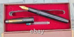 Kanwrite Mammoth Black Ebonite Big Size Fountain Pen Golden Trims New With Box