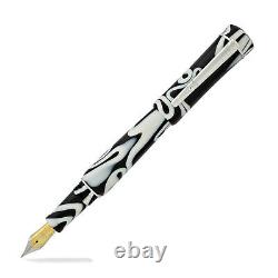 Laban Scepter Fountain Pen White/Black Electric Medium Point LRN-F687-WE