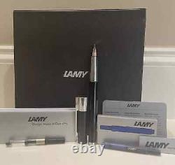 Lamy Scala Fountain Pen Piano Black Medium 14K Gold Nib Orig. Box M studio 585