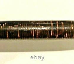 Large Parker Vacumatic 16 Fountain Pen Burgundy Opalescent Stripes DUOFOLD Nib