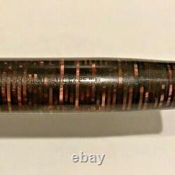 Large Parker Vacumatic 16 Fountain Pen Burgundy Opalescent Stripes DUOFOLD Nib