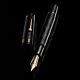 Leonardo Audace Guilloche Fountain Pen In Black Intense Ebonite Gt, 14kt Ef New