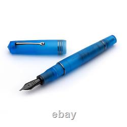 Leonardo Momento Zero Grande Fountain Pen in Pura Blue Aqua with Black Trim EF