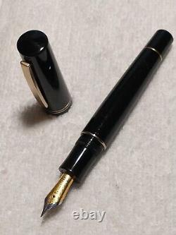 Limited Edition Delta Vintage Fountain Pen Black With Brushed Gold Clip Fine Nib