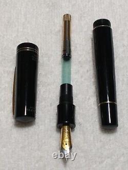 Limited Edition Delta Vintage Fountain Pen Black With Brushed Gold Clip Fine Nib