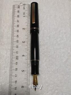 Limited Edition Delta Vintage Fountain Pen Black With Brushed Gold Clip Fine Nib