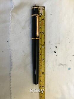 Louis Cartier Diabolo Black & Gold Fountain Pen, 18K M Nib-Mint