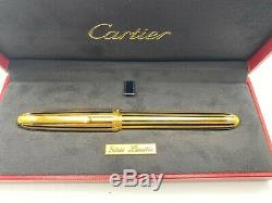 Louis Cartier Fountain Pen Limited Edition Gold/Black Lacquer 18K Med Box Mint