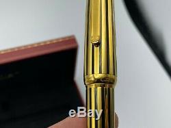 Louis Cartier Fountain Pen Limited Edition Gold/Black Lacquer 18K Med Box Mint