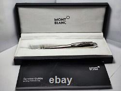 Luxury Montblanc Starwalker Silver Pen + Silver Clip Fountain Pen with Box