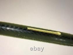 MABIE TODD SWANN S. F. 1 BLK CHASED HARD RUBBER, 14k FLEX NIB (F to BB) fr. UK, MINT