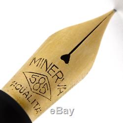 MINERVA OMAS Black Vintage Fountain Pen 1940's NICE DAILY USER