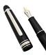 Montblanc Meisterstuck 145 Fountain Pen Black Platinum M Nib In. Leather Case