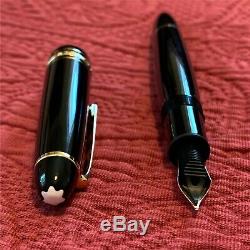 MONTBLANC Meisterstuck LeGrand Black Fine 14K Gold Nib (F) Fountain Pen 13660