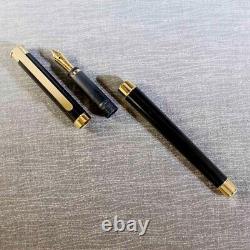 MONTBLANC Noblesse Oblige Fountain Pen Black Gold Nib EF 18K