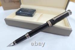 MONTEGRAPPA 1912 NEROUNO FOUNTAIN PEN MATTE BLACK RESIN 3D RIBBED 18ct NIB BOXED