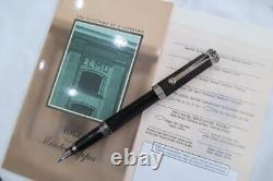 MONTEGRAPPA 1912 NEROUNO FOUNTAIN PEN MATTE BLACK RESIN 3D RIBBED 18ct NIB BOXED