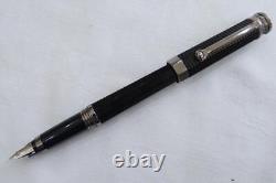 MONTEGRAPPA 1912 NEROUNO FOUNTAIN PEN MATTE BLACK RESIN 3D RIBBED 18ct NIB BOXED