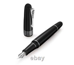 Maita Doctor Fountain Pen Black Italian Resin & Silver Special Edition