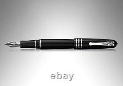 Maita Doctor Fountain Pen Black Italian Resin & Silver Special Edition