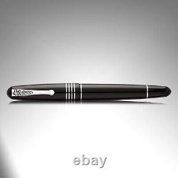 Maita Doctor Fountain Pen Black Italian Resin & Silver Special Edition