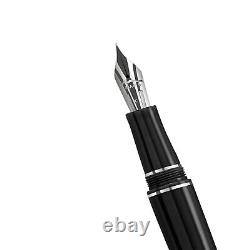 Maita Doctor Fountain Pen Black Italian Resin & Silver Special Edition