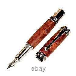 Majestic Rollerball Fountain Tip Pen Kit Rhodium Black Titanium Fast Shipping