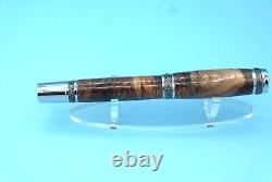 Maple Burl Majestic Fountain Pen in Chrome and Gun Metal