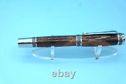 Maple Burl Majestic Fountain Pen in Chrome and Gun Metal