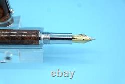 Maple Burl Majestic Fountain Pen in Chrome and Gun Metal