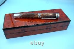 Maple Burl Majestic Fountain Pen in Chrome and Gun Metal