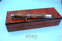 Maple Burl Majestic Fountain Pen in Chrome and Gun Metal