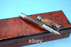 Maple Burl Majestic Fountain Pen in Chrome and Gun Metal