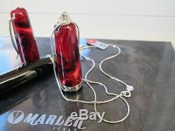 Marlen Essence black and bordeaux-red Medium 18kt gold nib fountain pen MIB