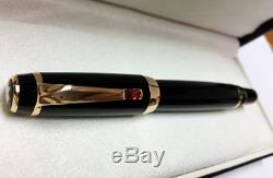 Mont Blanc Rollerball Pen 5096 Boheme Rouge Black Resin Gold and Ruby