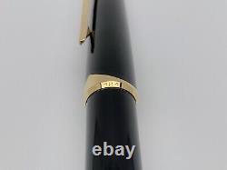 Montblanc 121 Fountain Pen In Black & Gold Trim With 18k Solid Gold F Nib Mint