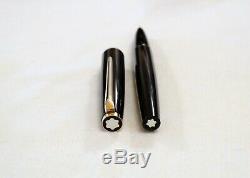 Montblanc 310 Vintage Black & Gold Fountain Pen With 14k Solid Gold Nib Mint