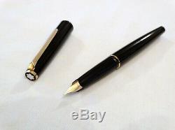 Montblanc 310 Vintage Black & Gold Fountain Pen With 14k Solid Gold Nib Mint