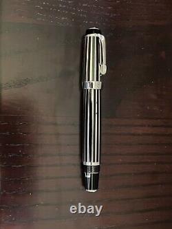 Montblanc Boheme Retractible Fountain Pen Black & Silver Pin Striped M 18k Nib