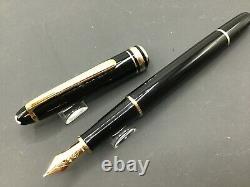 Montblanc Classique Meisterstuck Fountain Pen Black Gold 144 14k Med. Nib 1980s