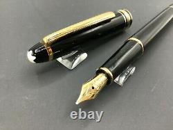 Montblanc Classique Meisterstuck Fountain Pen Black Gold 144 14k Med. Nib 1980s