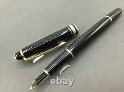 Montblanc Classique Meisterstuck Fountain Pen Black Gold 144 14k Med. Nib 1980s